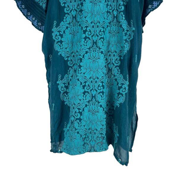 Johnny Was Bellamo Verona Kimono Jacket Embroidery Lakeside Blue Size S - Picture 9 of 12